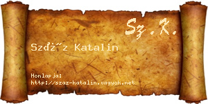Száz Katalin névjegykártya